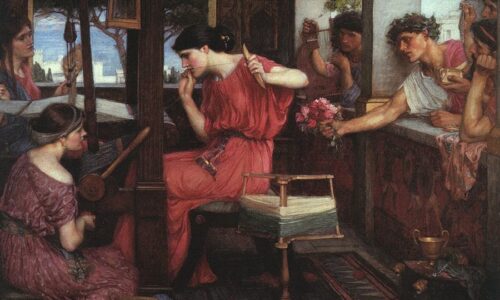 Penelope and the Suitors – John William Waterhouse