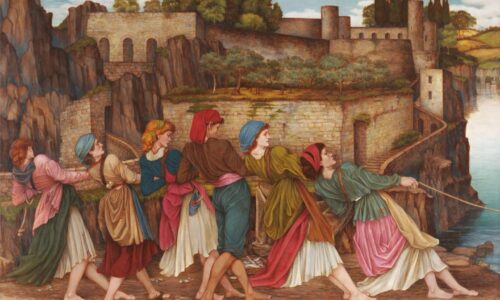 The Women of Sorrento Drawing in the Boats – Stanhope