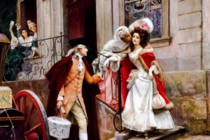 Departure on Honeymoon: Farewell Kisses