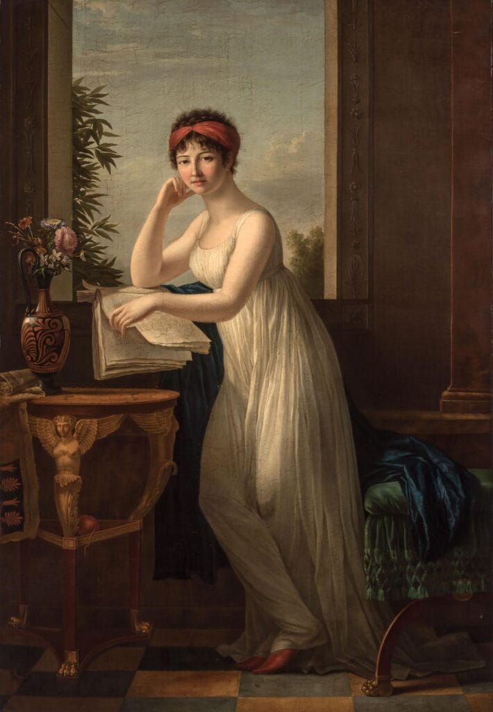 Marie Victoire Lemoine A young woman leaning on the edge of a window Une jeune femme appuyee sur le bord dune croisee