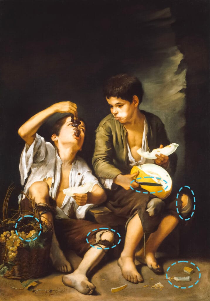 Children Eating Grapes and a Melon S