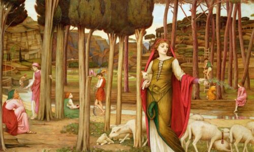 The Shulamite: Pastoral Scene with Lambs by John Spencer